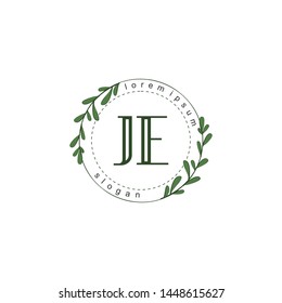 JE Initial beauty floral logo template