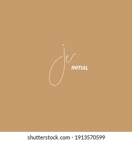 Je initial handwriting beauty monogram