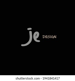 je Initial handwriting or handwritten logo for identity with beauty monogram and elegant logo design