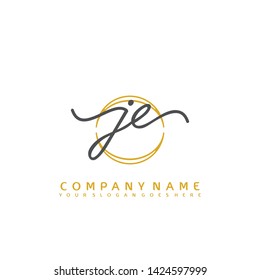 JE Initial handwriting logo concept