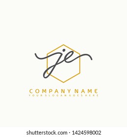 JE Initial handwriting logo concept
