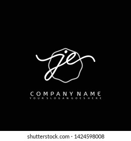 JE Initial handwriting logo concept