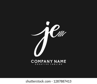 JE Initial Handwriting Logo Template Vector