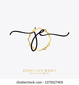 JE Initial handwriting logo template