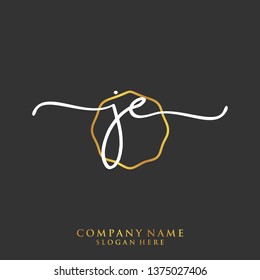 JE Initial handwriting logo template