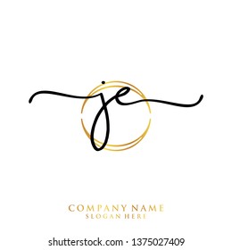JE Initial handwriting logo template