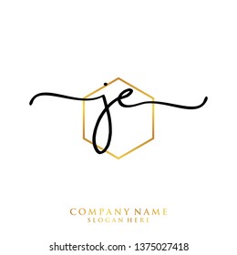 JE Initial handwriting logo template