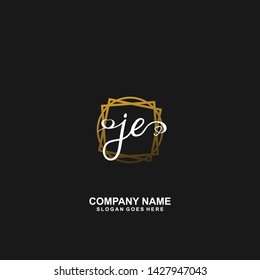 JE Initial handwriting logo vector