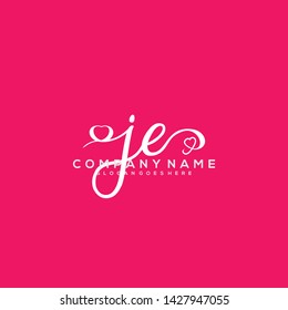 JE Initial handwriting logo vector