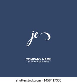 JE Initial handwriting logo vector