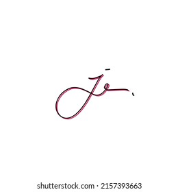 je initial handwriting logo vector