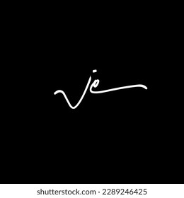 je initial handwriting logo vector