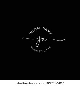 je Initial handwriting signature logo vector. Hand lettering for designs