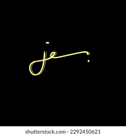 je Initial Handwriting Signature Logo Vector with Slogan