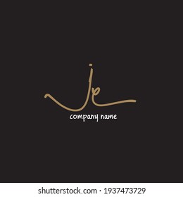 je initial isolated black graphic creative branding draw art element for identity