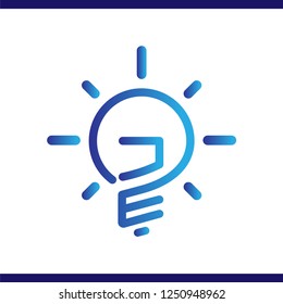 JE Initial Letter with creative bulb Logo vector element. Initial letter bulb Logo Template