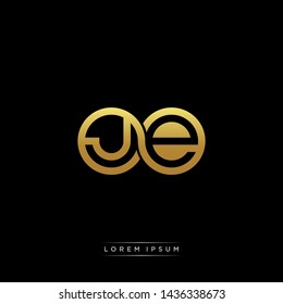 JE initial letter linked circle capital monogram logo modern template