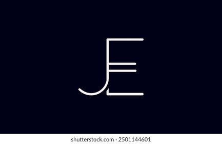 JE initial letter logo design. JE logo design vector in black background.