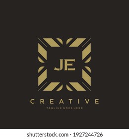 JE Initial letter luxury ornament monogram logo template vector.