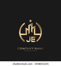 JE Initial Letter Real Estate Luxury house Logo Vector art for Business, Building, Architecture