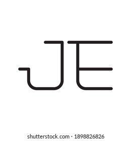 je initial letter vector logo