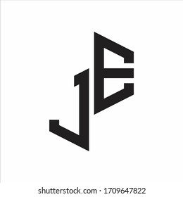 JE Initial Letters logo monogram with up to down style