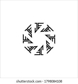 JE initial logo circle shape vector latter