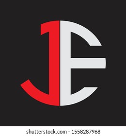 JE Initial Logo design Monogram Isolated on black background