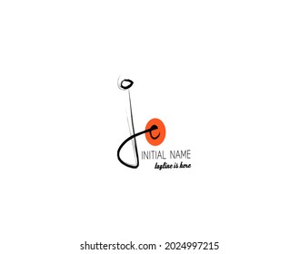 Je initial logo handwriting template vector