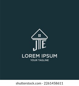 JE initial logo monogram real estate with home image ideas