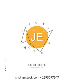 JE Initial logo template vector