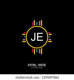JE Initial logo template vector