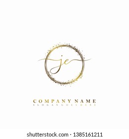 JE Initial luxury handwriting logo vector