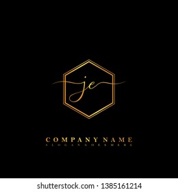 JE Initial luxury handwriting logo vector