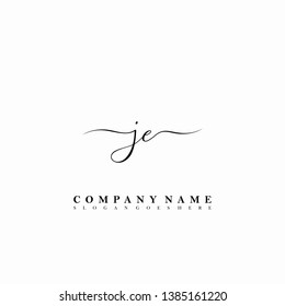 JE Initial luxury handwriting logo vector