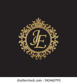 JE initial luxury ornament monogram logo