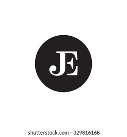 JE initial monogram circle logo