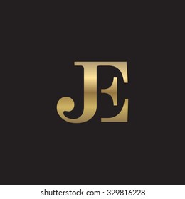 JE initial monogram golden logo