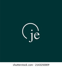 JE initial monogram logo with circle style design