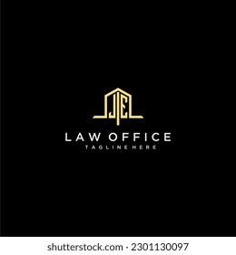 JE initial monogram logo for law office with home office design image