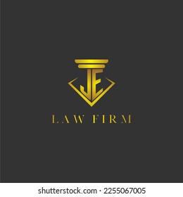 JE initial monogram logo for lawfirm with creative polygon design