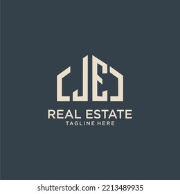 JE initial monogram logo for real estate design