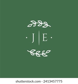 JE initial monogram wedding with creative design