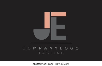 JE initials monogram letter text alphabet logo design