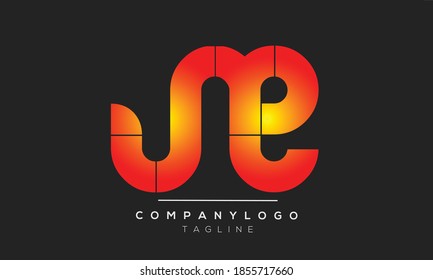 JE initials monogram letter text alphabet logo design