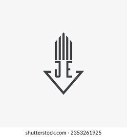 JE initials Real Estate Logo stock illustration. Logo vector