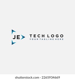 JE Initials Tech logo Stock Vector Images