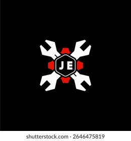 Iniciais do JE Vektor Stok Otomotif Logo Design