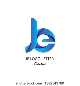 je j e circle lowercase design of alphabet letter combination with infinity suitable as logo for a company or corporate business template design - Vector