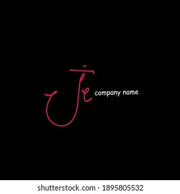JE J E Initial handwriting creative fashion elegant design logo Sign Symbol template vector icon